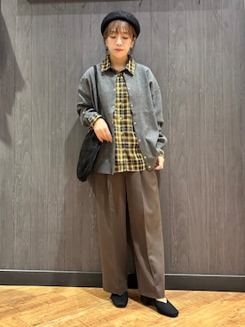 「SHOO・LA・RUE（シューラルー）の【セットアップ可/洗濯機可】軽やかに羽織れる スポンディッシュ ニットカーディガン（カーディガン/ボレロ、グレー系）」を使った、meiさん（レディース・153cm）の秋コーディネート