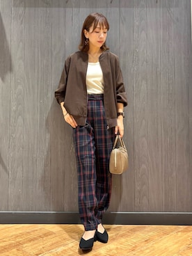 「アイテム（ブルゾン）」を使った、meiさん（レディース・153cm）の秋コーディネート