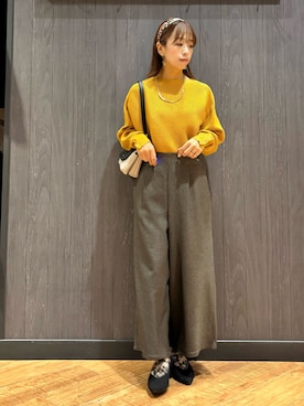 「SHOO・LA・RUE（シューラルー）の【軽量】ふわっと軽いフラップショルダーバッグ（ショルダーバッグ）」を使った、meiさん（レディース・153cm）の秋コーディネート