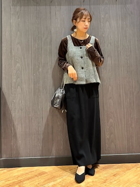 「アイテム（セットアップ、グレー系）」を使った、meiさん（レディース・153cm）の秋コーディネート