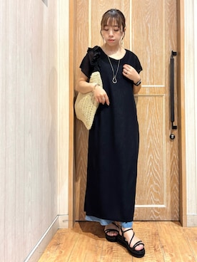 「シアーワンピース」｜「アイテム（アクセサリー）」を使った、meiさん（レディース・153cm）の夏コーディネート