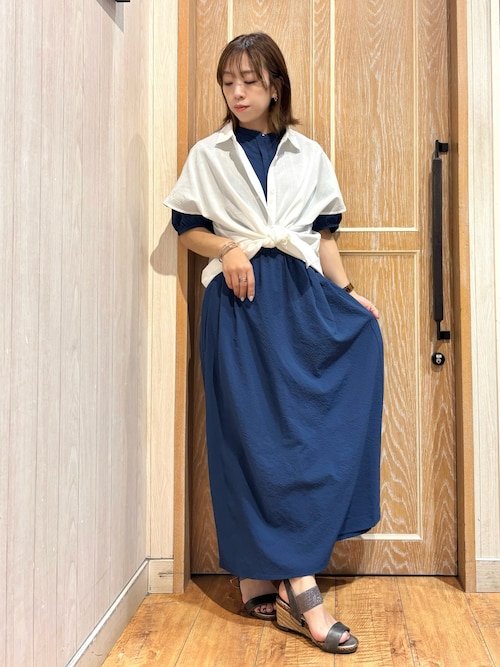 洗える/S-LL/ひんやり/UV】女性らしさ漂う サッカーワンピース