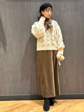 「アイテム（手袋）」を使った、meiさん（レディース・153cm）の冬コーディネート