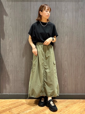 「アイテム（スカート）」を使った、meiさん（レディース・153cm）の夏コーディネート