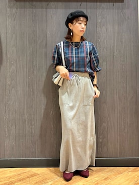 「SHOO・LA・RUE（シューラルー）の【軽量】ふわっと軽いフラップショルダーバッグ（ショルダーバッグ）」を使った、meiさん（レディース・153cm）の秋コーディネート