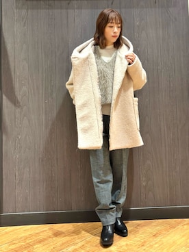 「アイテム（その他アウター）」を使った、meiさん（レディース・153cm）の冬コーディネート