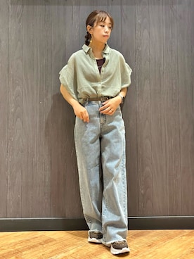 「Cutie Blonde（キューティーブロンド）のアイテム（タンクトップ）」を使った、meiさん（レディース・153cm）の夏コーディネート