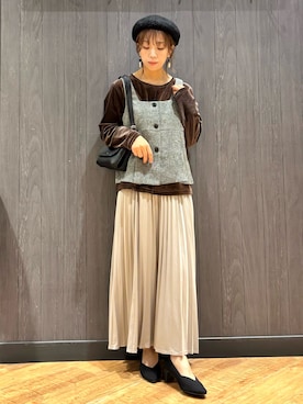 「アイテム（セットアップ）」を使った、meiさん（レディース・153cm）の秋コーディネート