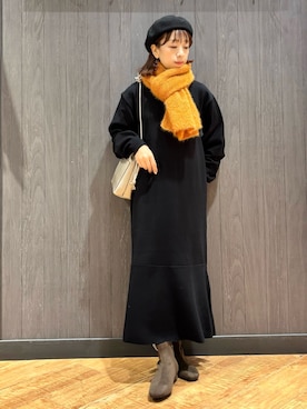 「アイテム（ワンピース）」を使った、meiさん（レディース・153cm）の秋コーディネート