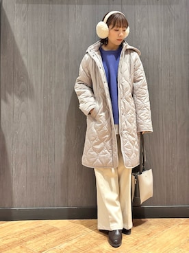 「アイテム（イヤーマフ）」を使った、meiさん（レディース・153cm）の冬コーディネート