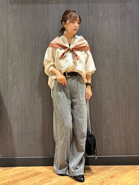 「Cutie Blonde（キューティーブロンド）のアイテム（デニムパンツ）」を使った、meiさん（レディース・153cm）の秋コーディネート