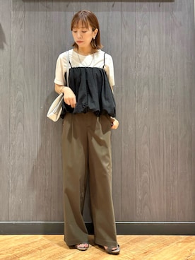 「DRESKIP（ドレスキップ）のアイテム（パンツ）」を使った、meiさん（レディース・153cm）の夏コーディネート