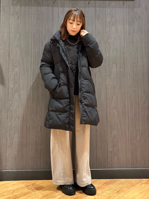 セール】【洗濯機可/撥水】フェイクファーフード ロングダウン（ダウン