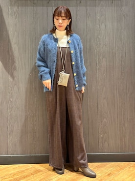 「アイテム（サロペット/オーバーオール）」を使った、meiさん（レディース・153cm）の秋コーディネート