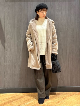 「アイテム（トートバッグ）」を使った、meiさん（レディース・153cm）の秋コーディネート