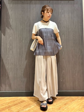「アイテム（Tシャツ/カットソー）」を使った、meiさん（レディース・153cm）の夏コーディネート