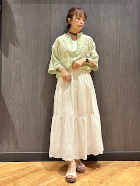 「ティアードスカート」｜meiさん（レディース・153cm）の夏コーディネート