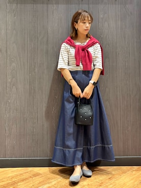 「アイテム（スカート）」を使った、meiさん（レディース・153cm）の夏コーディネート