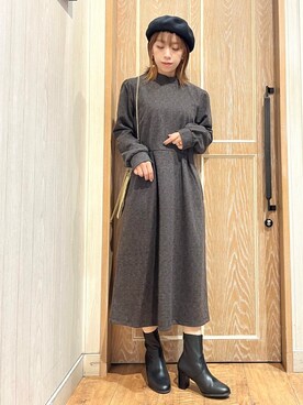 「秋冬」｜「アイテム（ハンチング/ベレー帽）」を使った、meiさん（レディース・153cm）の秋コーディネート
