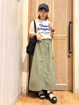 「カーゴスカート」｜meiさん（レディース・153cm）の夏コーディネート