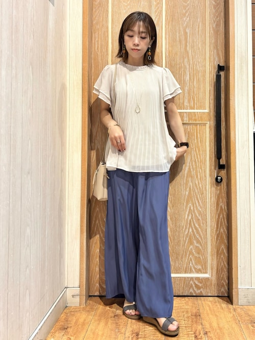 Sov. ソブ　水玉パネルサテンパンツ　ワイドパンツ 楽天市場】裾タックパンツ ワイドパンツ【上品ドットパンツ