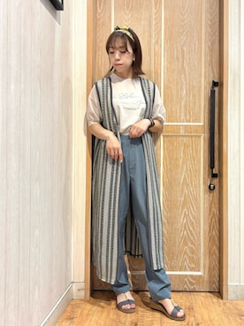 「ロングジレ」｜meiさん（レディース・153cm）の春コーディネート