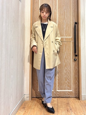 「DRESKIP（ドレスキップ）のアイテム（トレンチコート）」を使った、meiさん（レディース・153cm）の春コーディネート