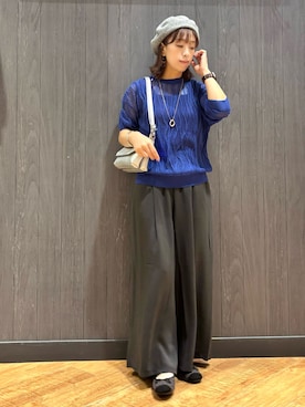 「SHOO・LA・RUE（シューラルー）の【軽量】ふわっと軽いフラップショルダーバッグ（ショルダーバッグ）」を使った、meiさん（レディース・153cm）の秋コーディネート