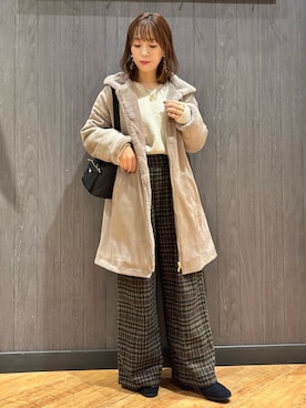 「Lee（リー）のアイテム（バッグ）」を使った、meiさん（レディース・153cm）の冬コーディネート