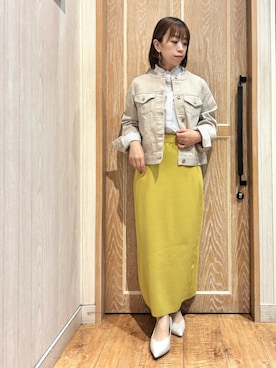 「DRESKIP（ドレスキップ）のアイテム（デニムジャケット）」を使った、meiさん（レディース・153cm）の冬コーディネート