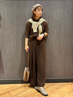 「SHOO・LA・RUE（シューラルー）の【軽量】ふわっと軽い3層ショルダーバッグ（ショルダーバッグ）」を使った、meiさん（レディース・153cm）の秋コーディネート