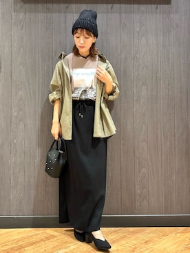 「アイテム（ニットキャップ/ビーニー）」を使った、meiさん（レディース・153cm）の秋コーディネート