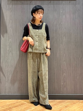 「アイテム（セットアップ）」を使った、meiさん（レディース・153cm）の秋コーディネート