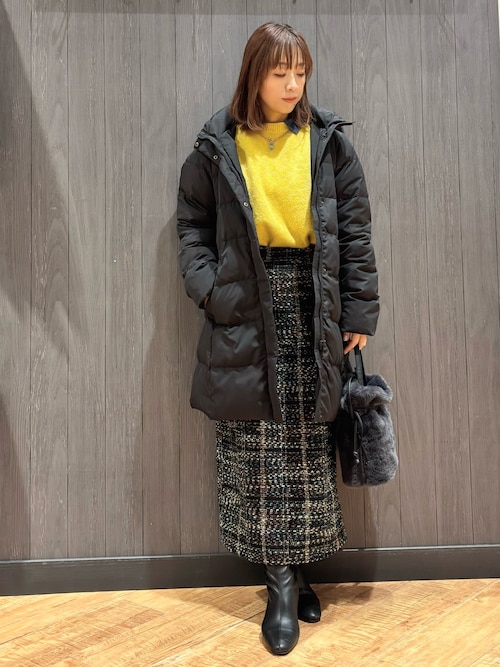 洗濯機可/撥水】フェイクファーフード ロングダウン（ダウンジャケット