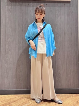 「アイテム（ダウンジャケット/コート）」を使った、meiさん（レディース・153cm）の春コーディネート