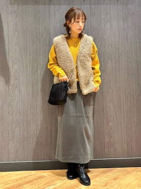 「アイテム（ブーツ）」を使った、meiさん（レディース・153cm）の秋コーディネート