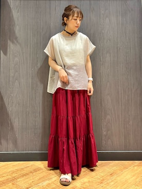「ティアードスカート」｜meiさん（レディース・153cm）の夏コーディネート