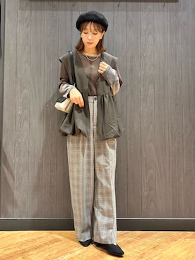 「SHOO・LA・RUE（シューラルー）の【軽量】ふわっと軽いフラップショルダーバッグ（ショルダーバッグ）」を使った、meiさん（レディース・153cm）の秋コーディネート