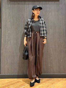 「アイテム（タンクトップ）」を使った、meiさん（レディース・153cm）の秋コーディネート