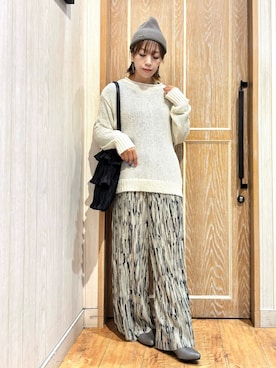 「SHOO・LA・RUE（シューラルー）のアイテム（ニットキャップ/ビーニー）」を使った、meiさん（レディース・153cm）の春コーディネート