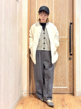 「キャップ女子」｜「アイテム（ブルゾン）」を使った、meiさん（レディース・153cm）の冬コーディネート
