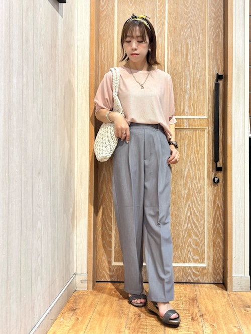 plantationワイドパンツ サスペンダー付きワイドパンツ/セットアップ可｜LOUNIE