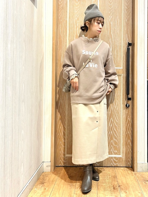 セール】【S-LL】もちさら フロッキーロゴプリントスウェット