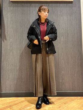 「SHOO・LA・RUE（シューラルー）のアイテム（ブーツ）」を使った、meiさん（レディース・153cm）の秋コーディネート
