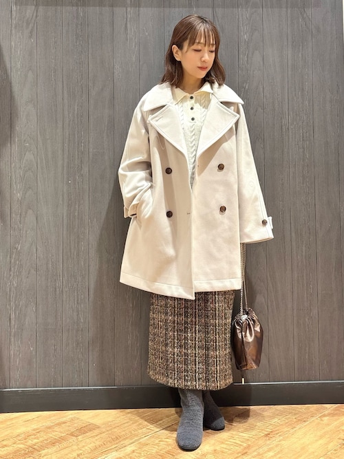 【S-LL/2WAY】大人のお出かけスタイルに ウール調 コクーンコート