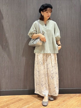 「アイテム（帽子）」を使った、meiさん（レディース・153cm）の春コーディネート