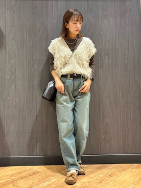 「SHOO・LA・RUE（シューラルー）のアイテム（Tシャツ/カットソー）」を使った、meiさん（レディース・153cm）の秋コーディネート