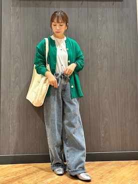 「Cutie Blonde（キューティーブロンド）のアイテム（デニムパンツ）」を使った、meiさん（レディース・153cm）の秋コーディネート