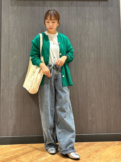 セール】【S-LL】こなれ見え リボン付き アソートデニムワイドパンツ