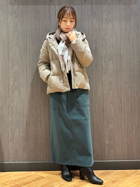 「アイテム（ストール/ショール）」を使った、meiさん（レディース・153cm）の秋コーディネート